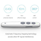 Doosl DSIT007 2.4GHz Rechargeable Powerpoint Presentation Wireless Cliker Remote Control Pen, Control Distance: 10m(White), DSIT007