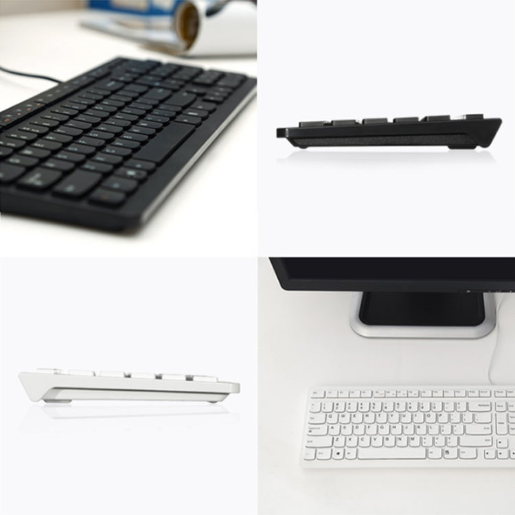 Lenovo K5819 Office Simple Ultra-thin Wired Keyboard, K5819 (Black), K5819 (White)