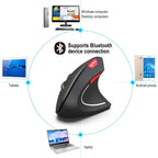 HXSJ T29 Bluetooth 3.0 Wireless Bluetooth 6-Keys 2400 DPI Adjustable Ergonomics Optical Vertical Mouse, 6 Buttons T29 Black, 6 Buttons T29 Grey