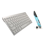 KM-808 2.4GHz Wireless Multimedia Keyboard + Wireless Optical Pen Mouse with USB Receiver Set for Computer PC Laptop, Random Pen Mouse Color Delivery, KM-808 Keyboard + Pen Mouse (White), KM-808 Keyboard + Pen Mouse (Black)