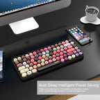 Ajazz 308I Tablet Mobile Phone Computer Household Office Wireless Keyboard, Black, Pink, Green, White