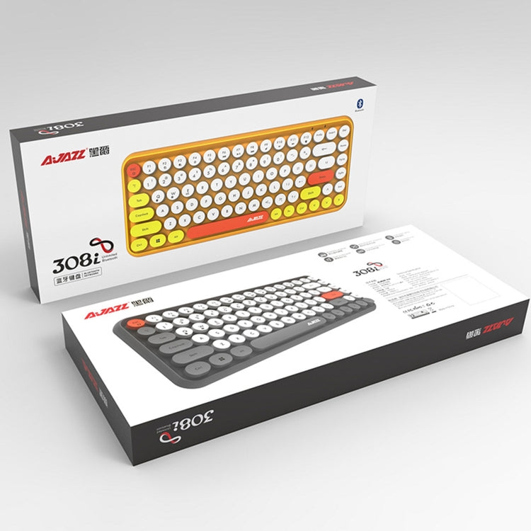 Ajazz 308I Tablet Mobile Phone Computer Household Office Wireless Keyboard, Black, Pink, Green, White