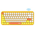 Ajazz 308I 84 Keys Tablet Mobile Phone Computer Household Office Bluetooth Keyboard, Grey, Yellow