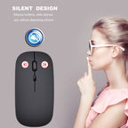 HXSJ M80 2.4GHz Wireless 1600DPI Three-speed Adjustable Optical Mute Mouse, Black, Grey, Gold, Rose Gold, Silver, White