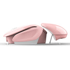HXSJ T37 2.4GHz 1600dpi 3-modes Adjustable Wireless Mute Mouse, T37 Black, T37 Pink