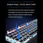 AULA F2088 108 Keys Mixed Light Mechanical Blue Switch Wired USB Gaming Keyboard with Metal Button, Blue Switch Black