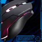 Chasing Leopard T7 USB 6-keys 2400DPI Three-speed Adjustable Backlight Wired Optical Gaming Mouse Built-in Counter Weight, Length: 1.8m, T7