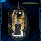 Chasing Leopard T7 USB 6-keys 2400DPI Three-speed Adjustable Backlight Wired Optical Gaming Mouse Built-in Counter Weight, Length: 1.8m, T7