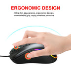 HXSJ J300 7 Keys RGB Lighting Programmable Gaming Wired Mouse, J300