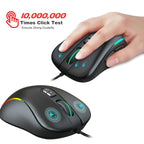 HXSJ J300 7 Keys RGB Lighting Programmable Gaming Wired Mouse, J300