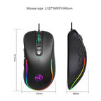 HXSJ J300 7 Keys RGB Lighting Programmable Gaming Wired Mouse, J300