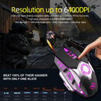 HXSJ J700 Colorful Lighting Programmable E-sports Gaming Wired Mouse, J700