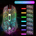 SHIPADOO D620 1600 DPI Three-speed Adjustable Four-button Cool Colorful Respiration Light Gaming Wired Mouse