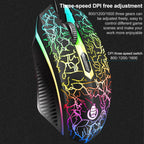 SHIPADOO D620 1600 DPI Three-speed Adjustable Four-button Cool Colorful Respiration Light Gaming Wired Mouse