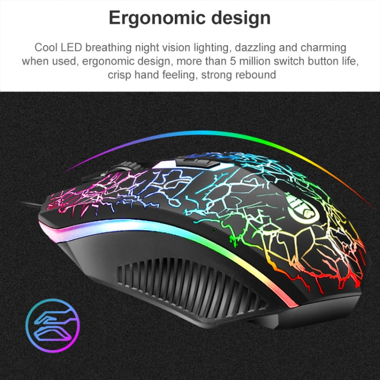 SHIPADOO D620 1600 DPI Three-speed Adjustable Four-button Cool Colorful Respiration Light Gaming Wired Mouse