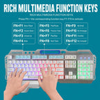 SHIPADOO GK70 Wired RGB Floating Detachable Hand Rest Gap Rainbow Translucent Gaming Keyboard, Gap Rainbow Translucent (Black), Gap Rainbow Translucent  (White)