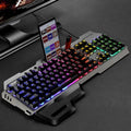 SHIPADOO GK70 Wired RGB Floating Detachable Hand Rest Character Rainbow Translucent Gaming Keyboard, Rainbow Translucent