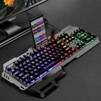 SHIPADOO GK70 Chicken Version Wired RGB Floating Detachable Hand Rest Character Rainbow Translucent Gaming Keyboard, Rainbow Translucent (Chicken Version)