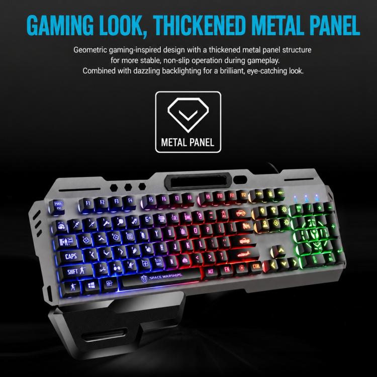 SHIPADOO GK70 Chicken Version Wired RGB Floating Detachable Hand Rest Character Rainbow Translucent Gaming Keyboard, Rainbow Translucent (Chicken Version)