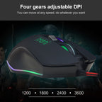 SHIPADOO GM3 3600 DPI Four-speed Adjustable Four-button Cool Colorful Respiration Light Gaming Wired Mouse