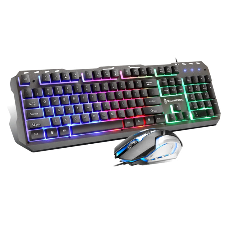 SHIPADOO GT500 1000 DPI 104-key Wired RGB Gaming Color Backlight Metal Feel Suspension Keyboard Mouse Kit for Laptop, PC