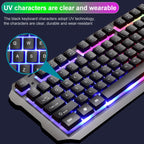 SHIPADOO GT500 1000 DPI 104-key Wired RGB Gaming Color Backlight Metal Feel Suspension Keyboard Mouse Kit for Laptop, PC