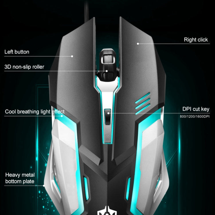 SHIPADOO GT500 1000 DPI 104-key Wired RGB Gaming Color Backlight Metal Feel Suspension Keyboard Mouse Kit for Laptop, PC