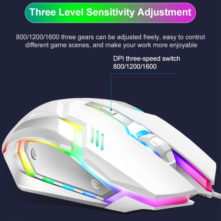 SHIPADOO GT500 1000 DPI 104-key Wired RGB Gaming Color Backlight Metal Feel Suspension Keyboard Mouse Kit for Laptop, PC