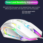 SHIPADOO GT500 1000 DPI 104-key Wired RGB Gaming Color Backlight Metal Feel Suspension Keyboard Mouse Kit for Laptop, PC