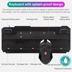 SHIPADOO D620 104-key Wired RGB Color Cracked Backlight Gaming Keyboard Mouse Kit for Laptop, PC