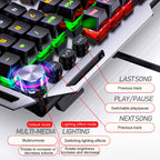 YINDIAO K100 USB Metal Mechanical Gaming Wired Keyboard, Mixed Light Blue Shaft