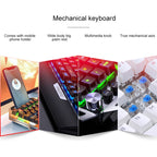 YINDIAO K100 USB Metal Mechanical Gaming Wired Keyboard, Mixed Light Blue Shaft