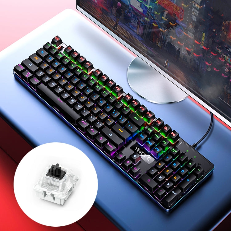 YINDIAO ZK-3 USB Mechanical Gaming Wired Keyboard, Black Shaft, Black Shaft