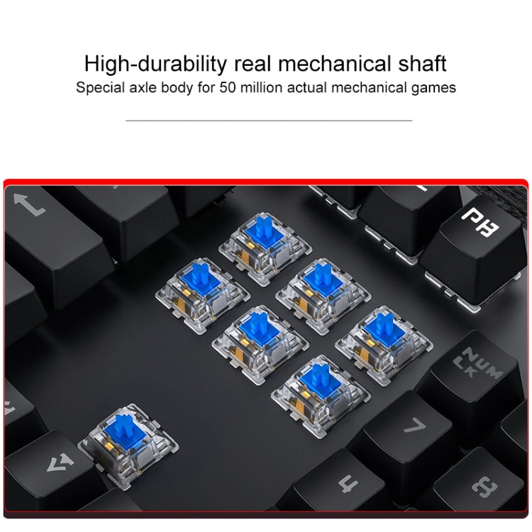 YINDIAO ZK-3 USB Mechanical Gaming Wired Keyboard, Blue Shaft, Blue Shaft