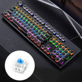 YINDIAO Electroplating Punk Mixed Light USB Mechanical Gaming Wired Keyboard, Blue Shaft, Electroplating Punk,Blue Shaft (Black), Electroplating Punk,Blue Shaft (White)