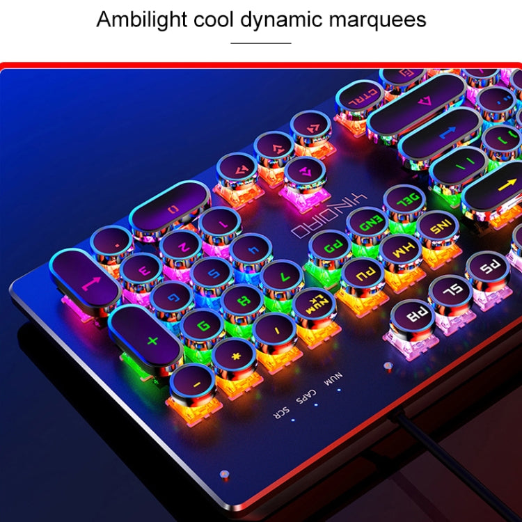 YINDIAO Electroplating Punk Mixed Light USB Mechanical Gaming Wired Keyboard, Blue Shaft, Electroplating Punk,Blue Shaft (Black), Electroplating Punk,Blue Shaft (White)