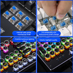 YINDIAO Electroplating Punk Mixed Light USB Mechanical Gaming Wired Keyboard, Blue Shaft, Electroplating Punk,Blue Shaft (Black), Electroplating Punk,Blue Shaft (White)