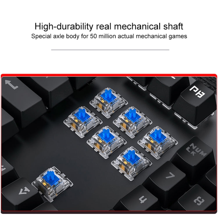 YINDIAO Classic Square Keys Mixed Light USB Mechanical Gaming Wired Keyboard, Blue Shaft, Square Keys,Blue Shaft (Black), Square Keys,Blue Shaft (White)