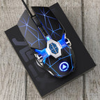 YINDIAO 3200DPI 4-modes Adjustable 7-keys RGB Light Wired Gaming Mechanical Mouse, Style: Audio Version, Style: Audio Version