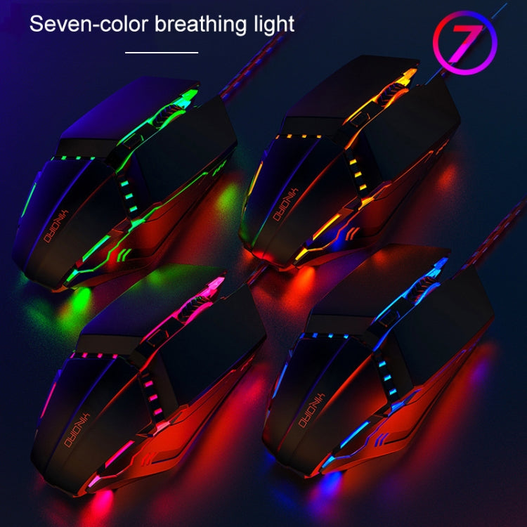 YINDIAO 6 Keys Gaming Office USB Mute Mechanical Wired Mouse, Mute Mouse(Black)