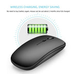 HXSJ M90 2.4GHz Ultrathin Mute Rechargeable Dual Mode Wireless Bluetooth Notebook PC Mouse