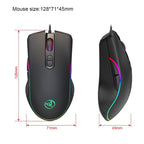 HXSJ V700B+A867 Wired RGB Backlit Keyboard and Mouse Set, V700B+A867