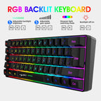 HXSJ V700B+A867 Wired RGB Backlit Keyboard and Mouse Set, V700B+A867