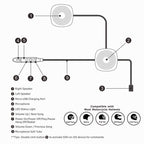 T2 Bluetooth V5.0 Helmet Headset 5V for Motorcycle Driving with Anti-interference Microphone