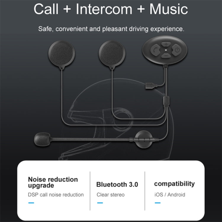 Dier DK12 800m Helmet Wireless Bluetooth Headset 5.0 Waterproof Double Motorcycle Call Headset With Intercom Function, DK12