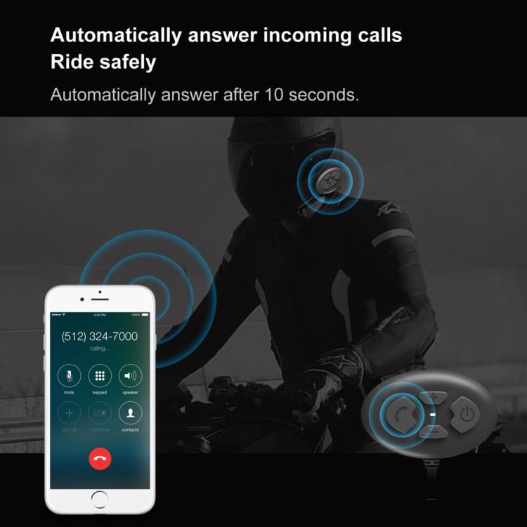 Dier DK11 800m Helmet Wireless Bluetooth Headset 5.0 Waterproof Double Motorcycle Call headset, DK11
