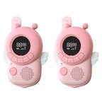 adj-847 Cartoon Bee-shaped Children Walkie-talkie Wireless 3km Call Outdoor Parent-child Interactive Toy with Flashlight & Anti-lost Lanyard