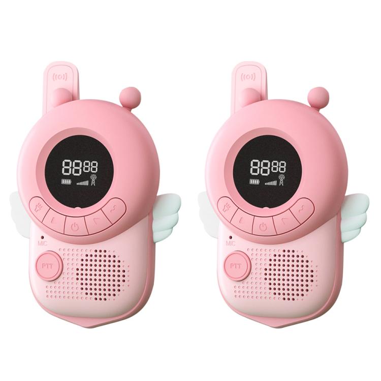 adj-847 Cartoon Bee-shaped Children Walkie-talkie Wireless 3km Call Outdoor Parent-child Interactive Toy with Flashlight & Anti-lost Lanyard