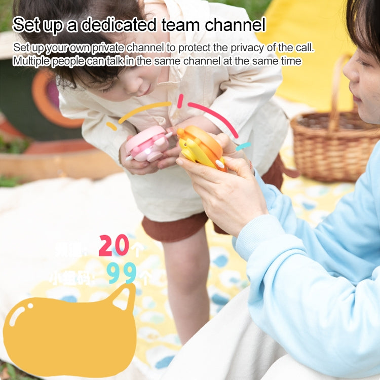 adj-847 Cartoon Bee-shaped Children Walkie-talkie Wireless 3km Call Outdoor Parent-child Interactive Toy with Flashlight & Anti-lost Lanyard