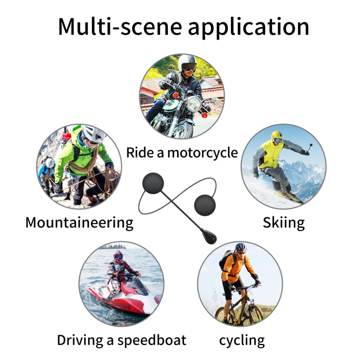 T6 Motorcycle Helmet Bluetooth V5.0 Headset, T6